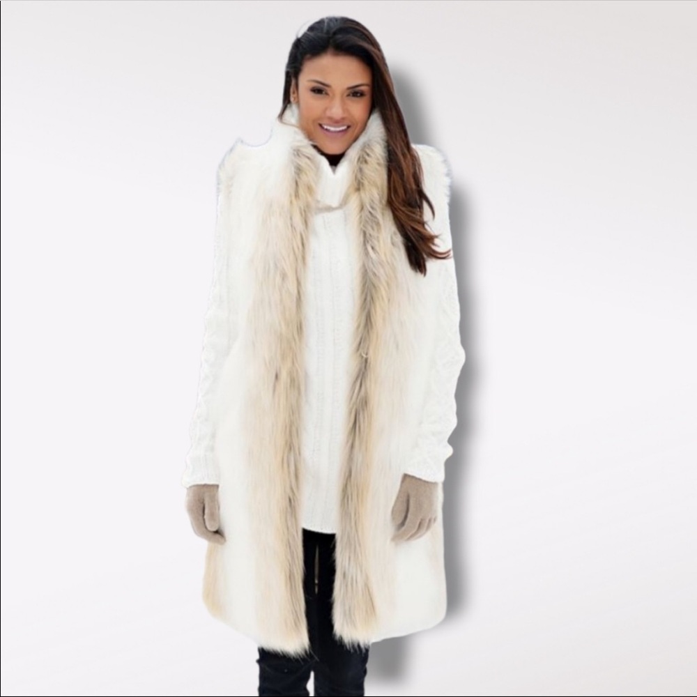 Fabulous Furs faux fur vest size small